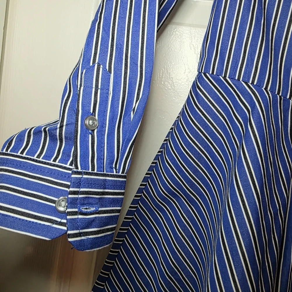 Polo Ralph Lauren Stripe Girls Dress Size 6 Mid Length, blue white